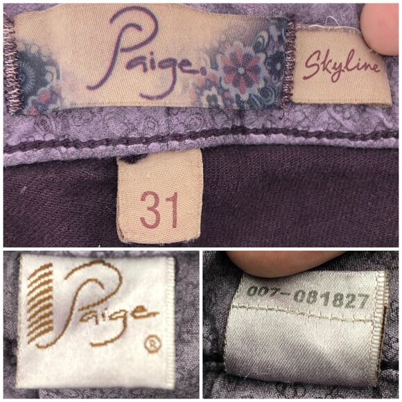 Paige (31x27) American VINTAGE Y2K Skyline Skinny Ankle Purple Mid Rise Jeans - Picture 5 of 6